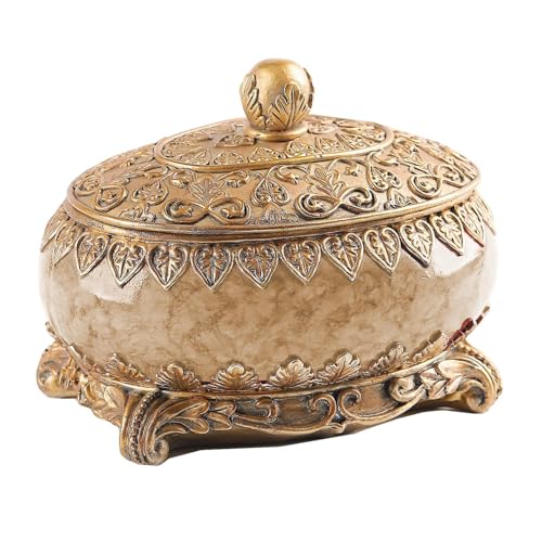 Antike Ringbox, antike Schmuckschatulle, gemusterte ovale Schmuckschatulle für Damen, Rosenkranzbox, Vintage-Hochzeitsdekorationen, goldene Ringboxen, Eheringetui, org von Opilroyn