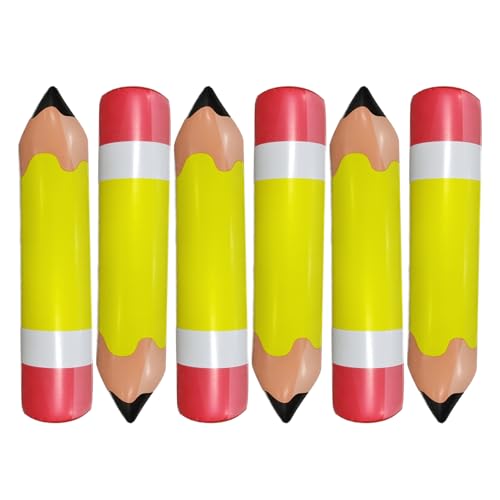 Aufblasbarer Bleistift, aufblasbarer Bleistift | 6 Stück Riesiger aufblasbarer Bleistift - Aufblasbarer Bleistift für Kinder Klassenzimmerpreise Gastgeschenke Abschlusszubehör Foto-Requisiten Aufblasbarer Bleistift, aufblasbarer Bleistift | 6 Stück Riesiger aufblasbarer Bleistift - Aufblasbarer Bleistift für Kinder Klassenzimmerpreise Gastgeschenke Abschlusszubehör Foto-Requisiten von Opilroyn