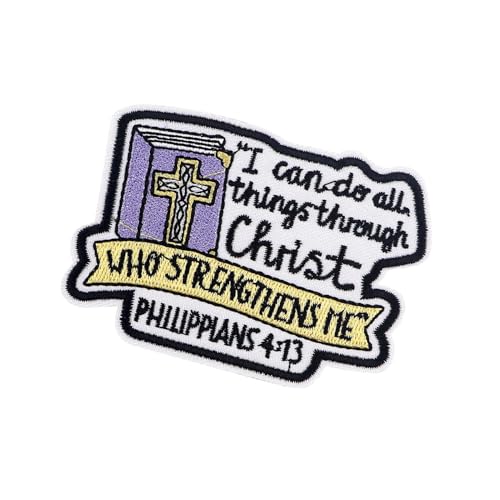 Aufnäher, bestickt, Jesus, christliches Eisen auf Patches, Stickerei, Jesus Patch | Jesus zitiert Rucksack-Patches, religiöses Patch, zum Aufbügeln auf Applikationen von Opilroyn