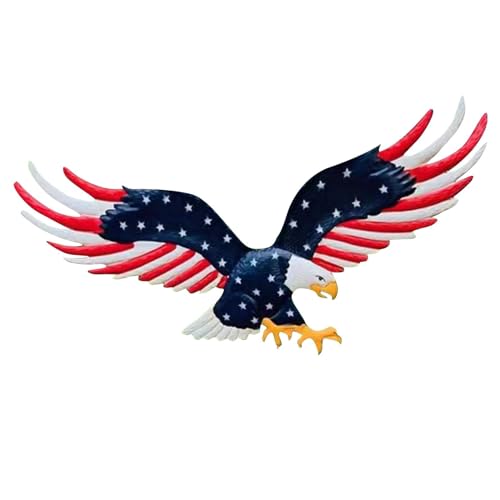 Außendekoration aus Metall,Unabhängigkeitstagsdekoration "Fliegender mit amerikanischer Flagge" | Statue 'Weißer mit amerikanischer Flagge für die patriotische Dekoration des Giardi von Opilroyn