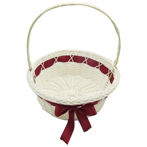 Blumenkorb für Hochzeiten, handgefertigter Süßigkeitenkorb mit Griff, geflochtene Blumenkörbe aus Rattan, Mehrzweckkorb für Blumenarrangements, geflochtener Aufbewahrungskorb für Blumenkorb für Hochzeiten, handgefertigter Süßigkeitenkorb mit Griff, geflochtene Blumenkörbe aus Rattan, Mehrzweckkorb für Blumenarrangements, geflochtener Aufbewahrungskorb für von Opilroyn