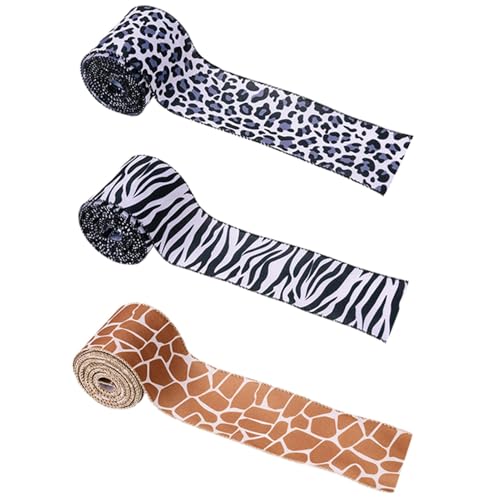 Dekoratives Bastelband Mit Tiermuster – Wildtier-Druckband, Leopardenmuster-Band, 3 Rollen Drahtkanten-Bastelband, Dekoratives Bauernhaus-Bastelband, Bastelband, 5 Yards Wraps, Bänder, Kranzbasteln Dekoratives Bastelband Mit Tiermuster – Wildtier-Druckband, Leopardenmuster-Band, 3 Rollen Drahtkanten-Bastelband, Dekoratives Bauernhaus-Bastelband, Bastelband, 5 Yards Wraps, Bänder, Kranzbasteln von Opilroyn