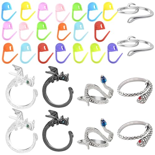 Häkelringe zum Häkeln, Drahtspannring, 10 Stück Häkelringe mit Tiermotiven, Häkelnadelmarker aus Zinklegierung, Strickring Häkelringe zum Häkeln, Drahtspannring, 10 Stück Häkelringe mit Tiermotiven, Häkelnadelmarker aus Zinklegierung, Strickring von Opilroyn