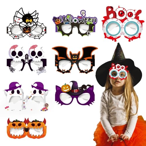 Halloween Brille Party Halloween Brillen Dekoration - 8 Stück Halloween Zubehör Süße Sonnenbrillen - Bunte Brille Foto Requisiten, Co-Brille Halloween Brille Party Halloween Brillen Dekoration - 8 Stück Halloween Zubehör Süße Sonnenbrillen - Bunte Brille Foto Requisiten, Co-Brille von Opilroyn