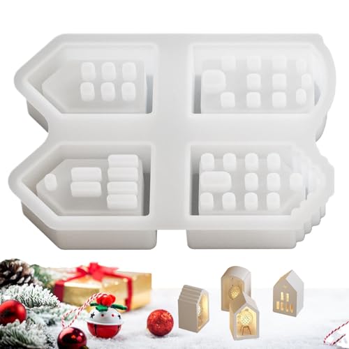 Harzformen für Zuhause, Weihnachtshaus - Gießformen für Kerzenhalter, glattes Handwerk, Harzformen für Ostern, Valentinstag von Opilroyn