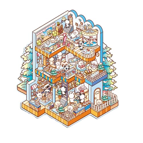 Heimaufkleber, 3D-Aufkleberszene, lustige 3D-Cartoon-Hausdokumente | kreative Buchdekoration, Tagebuchwerkzeuge, buntes multifunktionales Spielzeug für Heimaufkleber, 3D-Aufkleberszene, lustige 3D-Cartoon-Hausdokumente | kreative Buchdekoration, Tagebuchwerkzeuge, buntes multifunktionales Spielzeug für von Opilroyn
