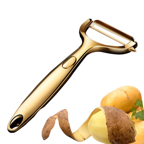 Kartoffelschäler aus Edelstahl - Manuelles Obstschäler Y-Design mit rutschfestem Griff | Küchenwerkzeug für die Zubereitung von Lebensmitteln zum Schälen von Kartoffeln, Karotten u Kartoffelschäler aus Edelstahl - Manuelles Obstschäler Y-Design mit rutschfestem Griff | Küchenwerkzeug für die Zubereitung von Lebensmitteln zum Schälen von Kartoffeln, Karotten u von Opilroyn