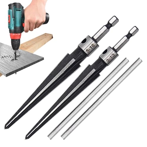Kegel-Reibahlen-Set, konische Reibahle mit T-Griff | Kegelbohrwerkzeug Brückenstift-Reibahlen, geeignet für elektrische Bohrmaschinen, entfernt Grate von Holzriegeln, Wartung Kegel-Reibahlen-Set, konische Reibahle mit T-Griff | Kegelbohrwerkzeug Brückenstift-Reibahlen, geeignet für elektrische Bohrmaschinen, entfernt Grate von Holzriegeln, Wartung von Opilroyn