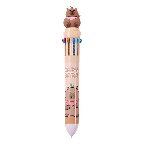 Multicolor Capybara-Kugelschreiber-Set - 10-farbige Tintenstifte, Cartoon-Gelstift mit Capybara-Thema, ausziehbare Farbstifte mit 0,5 mm Spitze | Kreative Schreibwerkzeuge für Kunstunterricht, Skizzen von Opilroyn