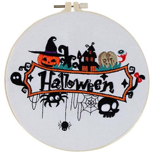 Opilroyn Halloween-Nadelspitze, Anfänger-Nadelspitzen-Set mit Halloween-Muster, Gothic-Stickerei-Set, Anfänger-Set mit Halloween-Muster, Nadelspitzen-Set für Erwachsene, Heimkreation Opilroyn Halloween-Nadelspitze, Anfänger-Nadelspitzen-Set mit Halloween-Muster, Gothic-Stickerei-Set, Anfänger-Set mit Halloween-Muster, Nadelspitzen-Set für Erwachsene, Heimkreation von Opilroyn