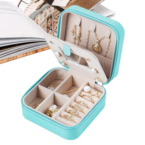 Opilroyn Halskettenbox, tragbare Schmuckschatulle | 2-lagiger Schmuckorganizer, Organizer für Halsketten, Anhänger, Ringe, Ohrringe, Schmuckschatulle, Reise-Organizer von Opilroyn
