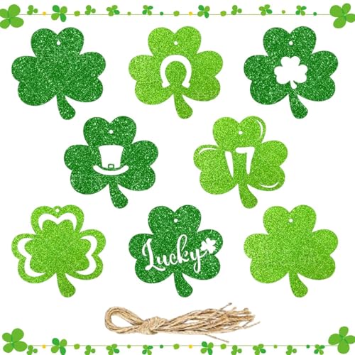 Opilroyn Kleeblatt-Ornamente | Irische festliche Ornamente für Baum, 8 Stück, festliche Tafelaufsätze für Partys, Kleeblatt-Dekoration für Zweige, irische Heimdekoration Opilroyn Kleeblatt-Ornamente | Irische festliche Ornamente für Baum, 8 Stück, festliche Tafelaufsätze für Partys, Kleeblatt-Dekoration für Zweige, irische Heimdekoration von Opilroyn