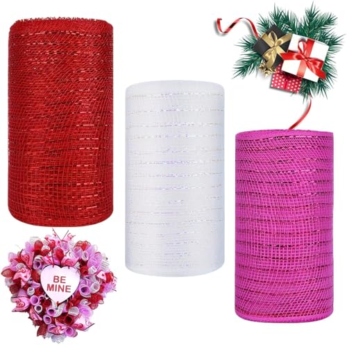 Opilroyn Netzband für Kränze, 3 Rollen Stoffwickelbänder, Heimkranzbänder, Urlaubs-Mesh-Bänder, 15,2 cm x 9,2 m für Hochzeits-Bastelbedarf Opilroyn Netzband für Kränze, 3 Rollen Stoffwickelbänder, Heimkranzbänder, Urlaubs-Mesh-Bänder, 15,2 cm x 9,2 m für Hochzeits-Bastelbedarf von Opilroyn