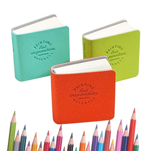 Opilroyn Notizbuch für Miniaturskizzen | Taschenkunstheft | 48 Seiten 3 Stück 5 x 5 cm tragbarer Notizblock für Reisen Schule Kunst von Opilroyn