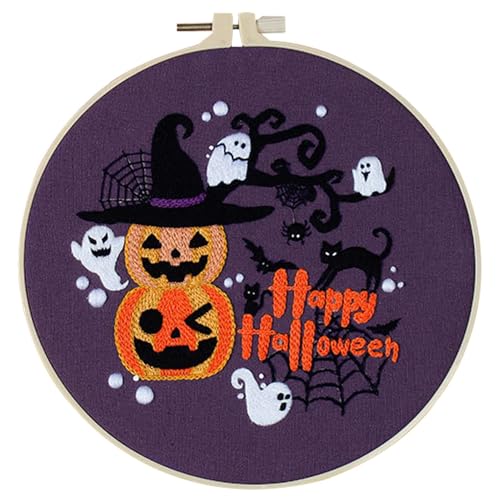 Opilroyn Stickset Halloween, Gothic-Halloween-Stickerei-Anfänger-Set, Gothic-Stickerei-Set, Anfänger-Set mit Halloween-Muster, Nadelspitzen-Set für Erwachsene, Heimkreation Opilroyn Stickset Halloween, Gothic-Halloween-Stickerei-Anfänger-Set, Gothic-Stickerei-Set, Anfänger-Set mit Halloween-Muster, Nadelspitzen-Set für Erwachsene, Heimkreation von Opilroyn
