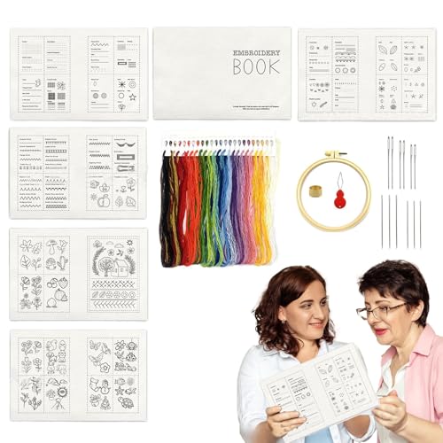 Opilroyn Stickset für Erwachsene | Stickbuch-Set für Anfänger - Wiederverwendbare Materialien mit Anleitung Für Handkreationen Lustige Geschenkideen Mädchen Frauen von Opilroyn