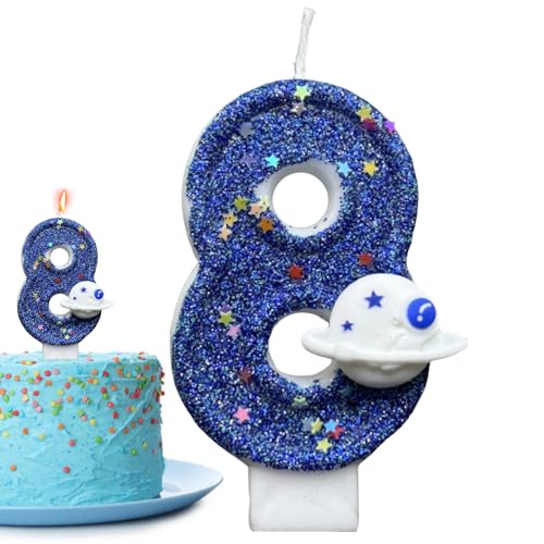 Raumfahrt-Geburtstagskerze - Kreative Zahlenkerzen mit Planeten-Design, bunt gestaltete Kuchendekorationen | Lustige digitale Kerzen für Kinder und Erwachsene, Abschlussfeier, Feierlichkeiten, Zubehör Raumfahrt-Geburtstagskerze - Kreative Zahlenkerzen mit Planeten-Design, bunt gestaltete Kuchendekorationen | Lustige digitale Kerzen für Kinder und Erwachsene, Abschlussfeier, Feierlichkeiten, Zubehör von Opilroyn