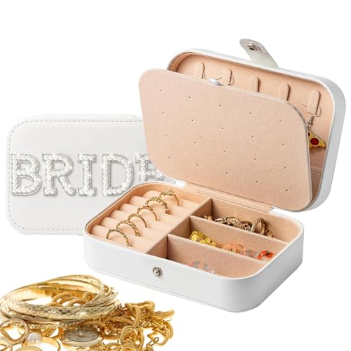 Reise-Schmucketui, Reise-Schmucketui, Reise-Organizer für Schmuck | doppellagiges Reiseetui mit Perlenbuchstaben-Design, tragbare Schmuckschatulle von v von Opilroyn