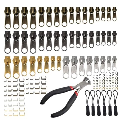 Reißverschluss-Reparatur-Set – 197-teiliges Reparaturset für Jacken-Reißverschluss mit Installationszange, Reißverschluss-Ersatz-Set, komplettes Reparaturset, Fixateu Reißverschluss-Reparatur-Set – 197-teiliges Reparaturset für Jacken-Reißverschluss mit Installationszange, Reißverschluss-Ersatz-Set, komplettes Reparaturset, Fixateu von Opilroyn