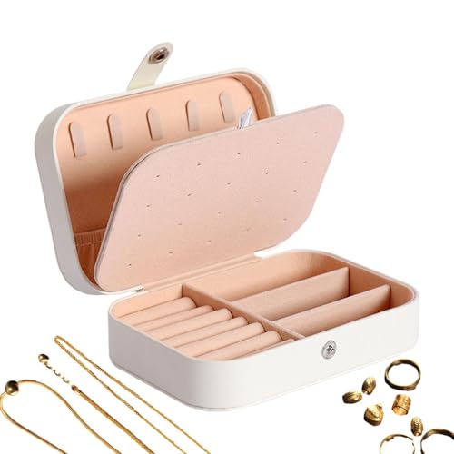 Schmuckschatulle für Reisen, Schmuckkästchen, Aufbewahrungsbox für Reise, tragbar, Schmuck-Organizer für Mädchen, Freundin, Mutter, Reisen im Freien Schmuckschatulle für Reisen, Schmuckkästchen, Aufbewahrungsbox für Reise, tragbar, Schmuck-Organizer für Mädchen, Freundin, Mutter, Reisen im Freien von Opilroyn