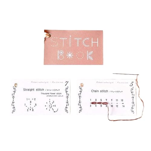 Schnittmusterkartenbuch - Nähanleitung für Anfänger, Stickprojekt-Kit | Kreatives Nähbuch für Handstiche, tragbarer Handarbeitsorganizer für Enthusiasten, Muster-Lernwerkzeug von Opilroyn