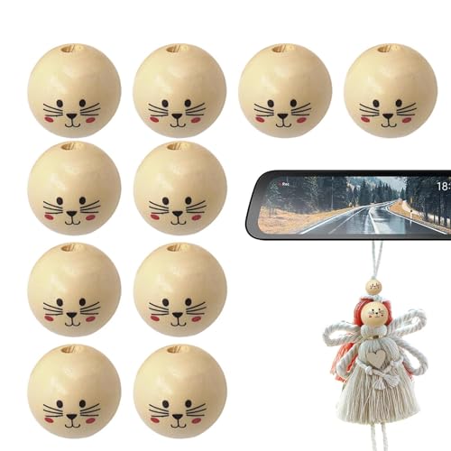 Smile Face Holzperlen - Katzenperlen, Spacer-Perlen | Runde Holz Bastelperlen, Holzfarbene Gesichtperlen für Schmuckherstellung, Kinder -Projekte, Armband-Bastelarbeiten Smile Face Holzperlen - Katzenperlen, Spacer-Perlen | Runde Holz Bastelperlen, Holzfarbene Gesichtperlen für Schmuckherstellung, Kinder -Projekte, Armband-Bastelarbeiten von Opilroyn
