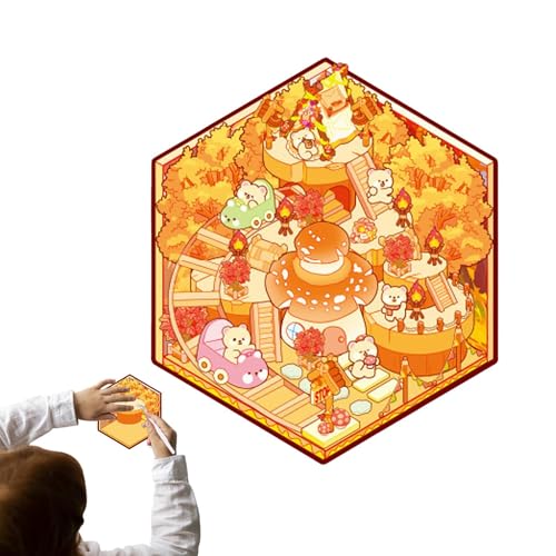 Sticker House 3D Miniatur-Aufkleber - Lustige 3D-Cartoon-Hausdokumente - Kreative Buchdekoration, Tagebuchwerkzeuge, buntes multifunktionales Spielzeug für Ragaz von Opilroyn