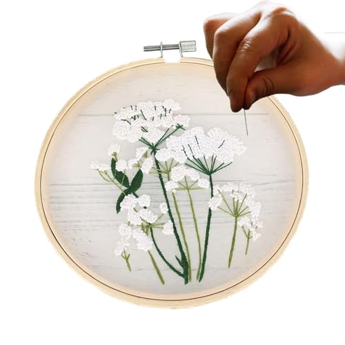 Stickset für Anfänger, Blumenstickerei, Blumenstich-Set, Praxis-Set mit Vorlagenanleitung, Nadelstich-Set Stickset für Anfänger, Blumenstickerei, Blumenstich-Set, Praxis-Set mit Vorlagenanleitung, Nadelstich-Set von Opilroyn