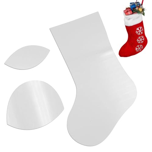 Strumpf-Nähvorlagen-Set - Acryl-Rutschfeste Vorlagen für 8/12/15 Zoll Weihnachtsstrumpf-Muster | Grundlegende Lineal-Anleitung zum Nähen, Quilten und Basteln von Feiertagsstrümpfen zu Hause von Opilroyn