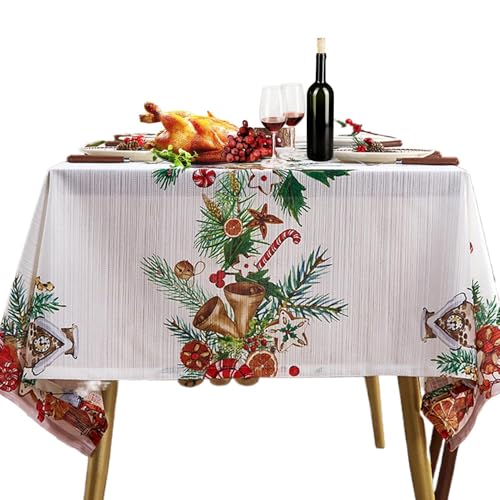 Tischdecke zum Thema Weihnachten, Tischdecke in Form einer Glocke, Weihnachtsdekoration, Tischdecke zum Thema Weihnachten, quadratische Tischdecke aus Weihnachtsband mit Glocke Tischdecke zum Thema Weihnachten, Tischdecke in Form einer Glocke, Weihnachtsdekoration, Tischdecke zum Thema Weihnachten, quadratische Tischdecke aus Weihnachtsband mit Glocke von Opilroyn