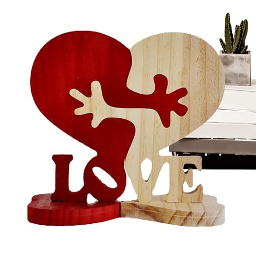 Tischdekoration in Herzform aus Holz | Dekoration für Herzskulpturen aus Holz, Tischdekoration für Valentinstag, Tischdekoration für Skulptur, Dekoration aus Holz von Opilroyn