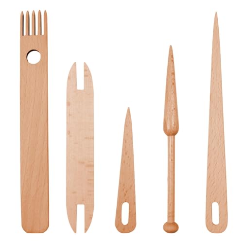 Webstuhl, Weberei-Set aus Holz | 5-teiliges Set aus Holz – Handcrafts Tools Set – Hand-Stick-Stick-Häkelnadelzubehör für Pullover, Hüte Webstuhl, Weberei-Set aus Holz | 5-teiliges Set aus Holz – Handcrafts Tools Set – Hand-Stick-Stick-Häkelnadelzubehör für Pullover, Hüte von Opilroyn