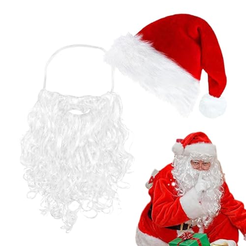 Weihnachtsmannmütze, Weihnachtsmann Bart & Weihnachtsmannmütze,Weihnachtsmannbart - Kleidung Requisiten Weihnachtsmannmütze Gefälschter Bart für Spetts Weihnachtsmannmütze, Weihnachtsmann Bart & Weihnachtsmannmütze,Weihnachtsmannbart - Kleidung Requisiten Weihnachtsmannmütze Gefälschter Bart für Spetts von Opilroyn