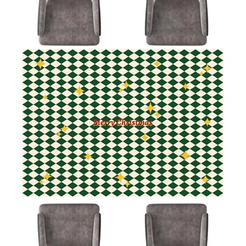 Weihnachtstischdecke – Rechteckige Weihnachtstischdecke, Vistaprint Weihnachtstischdecke rechteckig – kurze Dekoration aus Flanell für Partys, Eingang, Terrasse im Freien von Opilroyn