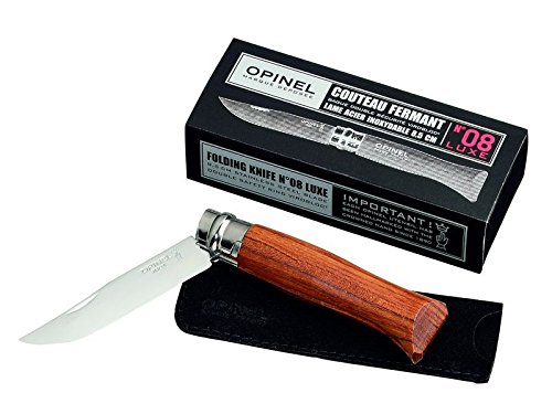 Opinel Luxus Messer, Größe 8, Padouk-Holz, rostfrei (mit Wunschgravur) von Opinel
