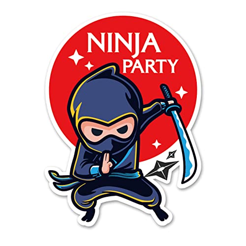 Ninja Party Einladungen mit Umschlägen, 20 Set Ninja Samurai geformte Einladungen Geburtstag Babyparty Party Einladungen Supplies Favors, doppelseitig von Opomzk