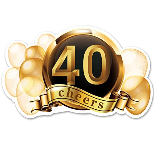 Party-Einladungen zum 40. Geburtstag mit Umschlägen, 20 Stück Happy 40th Einladungen 40 Jahre Geburtstag Jahrestag Party Einladungen Supplies Favors, doppelseitig schwarz und gold von Opomzk