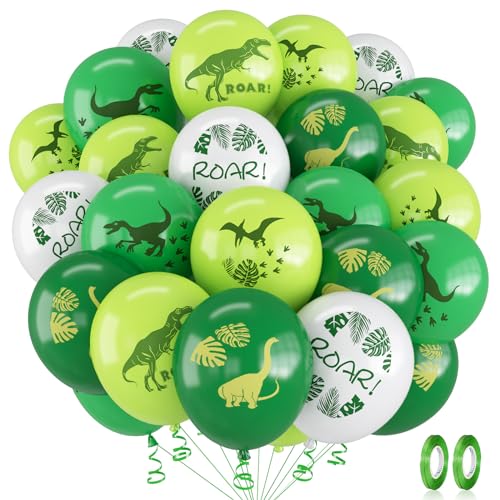 Dinosaurier Geburtstag Deko, 30 Stück Dinosaurier Latex Luftballons Dino Helium Ballons für Junge, Grüne Weiß Dinosaurier Party Dekoration für Jurassic Dino Thema Kindergeburtstag Babyparty Deko Dinosaurier Geburtstag Deko, 30 Stück Dinosaurier Latex Luftballons Dino Helium Ballons für Junge, Grüne Weiß Dinosaurier Party Dekoration für Jurassic Dino Thema Kindergeburtstag Babyparty Deko von Oponti