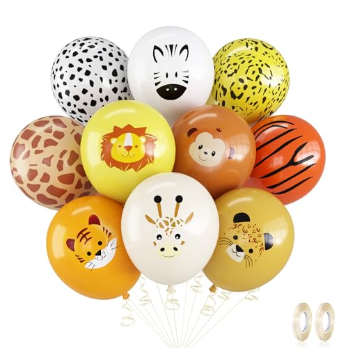 Luftballon Tiere, 12 Zoll Dschungel Safari Deko Tierdruck Latex Ballons für Kindergeburtstag, Safari Tier Muster Geburtstagsdeko Helium Ballons für Junge Kinder Babyparty Geburtstag Party Dekoration Luftballon Tiere, 12 Zoll Dschungel Safari Deko Tierdruck Latex Ballons für Kindergeburtstag, Safari Tier Muster Geburtstagsdeko Helium Ballons für Junge Kinder Babyparty Geburtstag Party Dekoration von Oponti