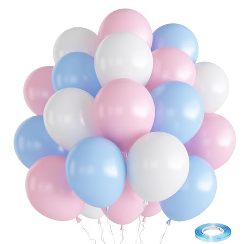 Luftballons Rosa Blau Weiß, 30 Stück Pastell Blau Rosa Weiß Latex Ballons, Gender Reveal Luftballons Set für Jungen oder Mädchen Geschlecht Offenbaren Geburtstags Babyparty Party Dekoration Luftballons Rosa Blau Weiß, 30 Stück Pastell Blau Rosa Weiß Latex Ballons, Gender Reveal Luftballons Set für Jungen oder Mädchen Geschlecht Offenbaren Geburtstags Babyparty Party Dekoration von Oponti