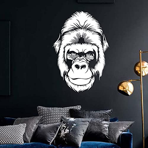 Opprxg Gorilla Kopf schwarz-weißer Gorilla AFFE Cartoon Vinyl-Aufkleber 40x57cm von Opprxg