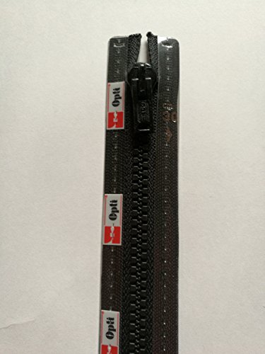 Opti P60-60-00000 Reißverschluss, 100Prozent Polyester, 00000 Schwarz, 60cm von Opti