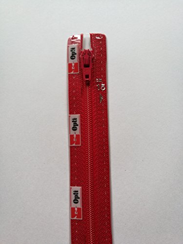 Opti S40-20-00722 Reißverschluss, 100Prozent Polyester, 00722 Rot, 20cm von Opti