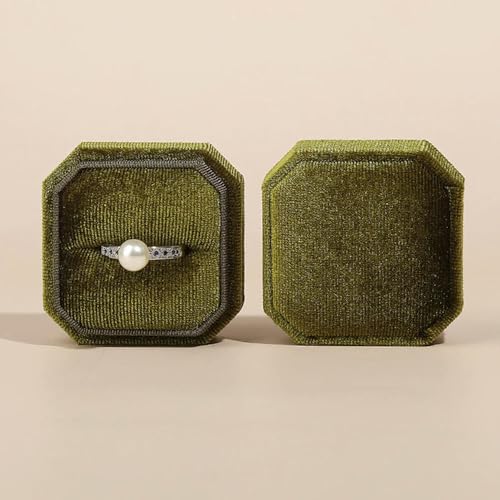 Optxzn Ringschatulle aus Cord, achteckig, für Hochzeit, Verlobung, Antrag, Geschenk, Ring-Organizer, Aufbewahrung, tragbare Vintage-Schmuckschatulle Optxzn Ringschatulle aus Cord, achteckig, für Hochzeit, Verlobung, Antrag, Geschenk, Ring-Organizer, Aufbewahrung, tragbare Vintage-Schmuckschatulle von Optxzn