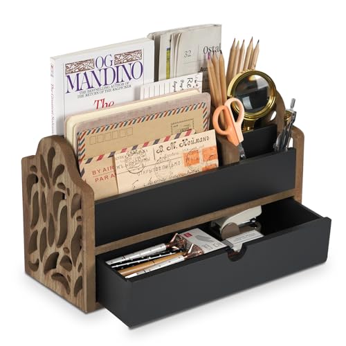 Optyuwah Schreibtisch Organizer aus Holz mit Schublade,Briefablage mit Schublade Schreibtischablage-Büro-Organisation,Ablage,Stiftehalter Dokumentenhalter,Postablage Optyuwah Schreibtisch Organizer aus Holz mit Schublade,Briefablage mit Schublade Schreibtischablage-Büro-Organisation,Ablage,Stiftehalter Dokumentenhalter,Postablage von Optyuwah