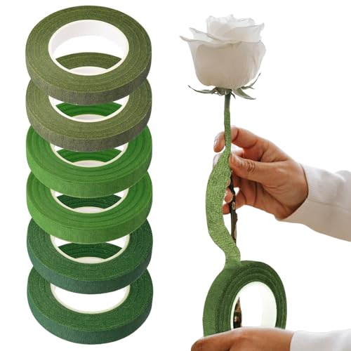 Blumenband - 1/2 Zoll X 180 Yard Blumendraht,6 Rollen Bastelband Für Blumenarrangements Kunst Floristik Hochzeit Frauen Männer Blumenband - 1/2 Zoll X 180 Yard Blumendraht,6 Rollen Bastelband Für Blumenarrangements Kunst Floristik Hochzeit Frauen Männer von Opvonxeh