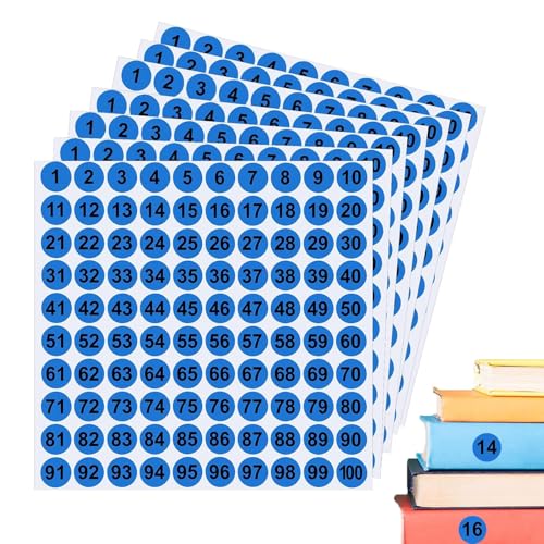 Numbered Stickers, 7 x Inventory Label Set, 1-Inch Round Adhesive Decals from 1 to 100, Durable Number Tags for Locker, Toolbox, Storage, Warehouse, Classroom, Filing, Outdoor Use Numbered Stickers, 7 x Inventory Label Set, 1-Inch Round Adhesive Decals from 1 to 100, Durable Number Tags for Locker, Toolbox, Storage, Warehouse, Classroom, Filing, Outdoor Use von Opvonxeh