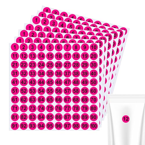 Numbered Stickers, 7 x Inventory Label Set, 1-Inch Round Adhesive Decals from 1 to 100, Durable Number Tags for Locker, Toolbox, Storage, Warehouse, Classroom, Filing, Outdoor Use Numbered Stickers, 7 x Inventory Label Set, 1-Inch Round Adhesive Decals from 1 to 100, Durable Number Tags for Locker, Toolbox, Storage, Warehouse, Classroom, Filing, Outdoor Use von Opvonxeh