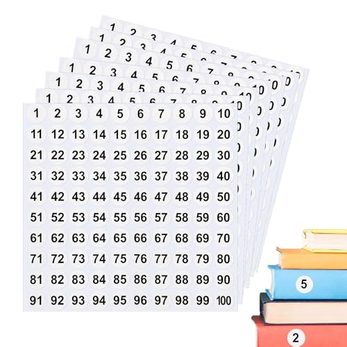 Numbered Stickers, 7x Inventory Label Set, 1-Inch Round Adhesive Decals from 1 to 100, Durable Number Tags for Locker, Toolbox, Storage, Warehouse, Classroom, Filing, Outdoor Use Numbered Stickers, 7x Inventory Label Set, 1-Inch Round Adhesive Decals from 1 to 100, Durable Number Tags for Locker, Toolbox, Storage, Warehouse, Classroom, Filing, Outdoor Use von Opvonxeh
