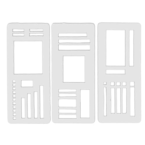 Planner Stencils, Aufzeichnungsvorlage, 5,12 x 1,97 x 0,04 Zoll, Zeichnungsführungen, 3-teiliges Set, für Scrapbooking, Stifte, Gelstifte, Highlighter, Studenten, Kinder, kreativer Journalist für Planner Stencils, Aufzeichnungsvorlage, 5,12 x 1,97 x 0,04 Zoll, Zeichnungsführungen, 3-teiliges Set, für Scrapbooking, Stifte, Gelstifte, Highlighter, Studenten, Kinder, kreativer Journalist für von Opvonxeh